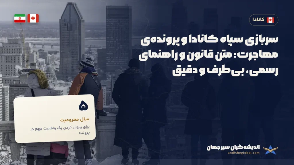 سربازی سپاه کانادا و پرونده‌ی مهاجرت: متن قانون و راهنمای رسمی، بی‌طرف و دقیق — مونترال، کانادا